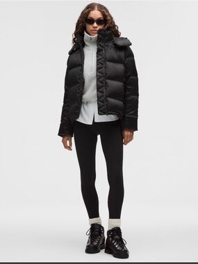 NWT Lululemon Wunder Puff Jacket Black Shine 600 Goose Down Fill $348 - Size 8